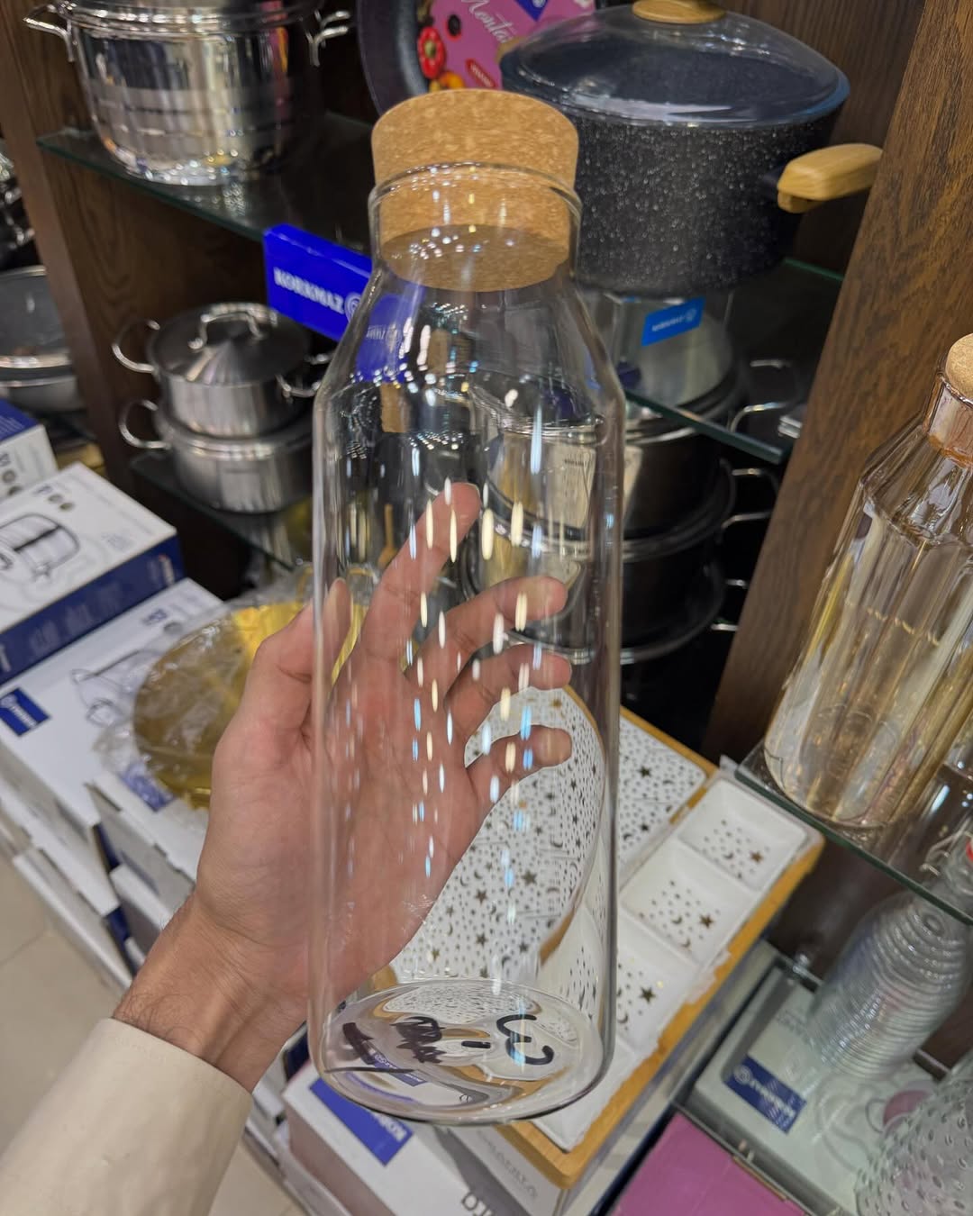 1 Liter Glass Bottle With Cork Lid