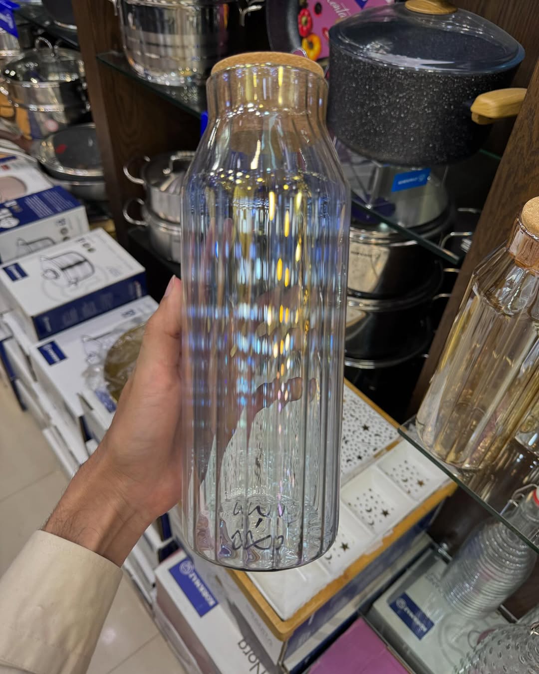 1 Liter Glass Bottle With Cork Lid