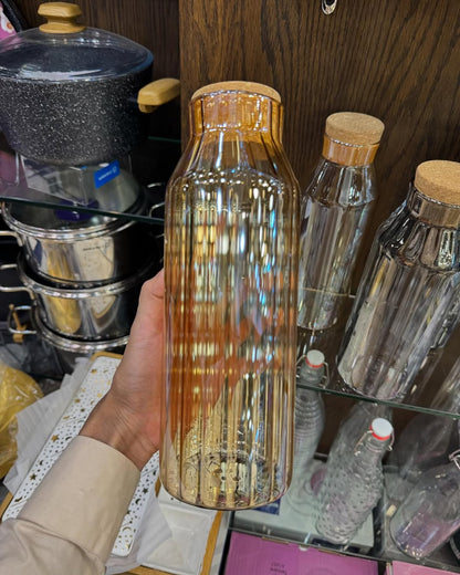 1 Liter Glass Bottle With Cork Lid