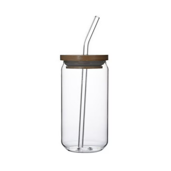 Mason Jar With Clear Straw