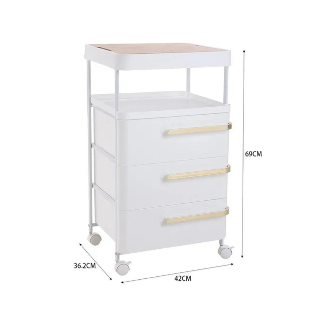 Bedside Décor & Storage Table - 3 Drawers