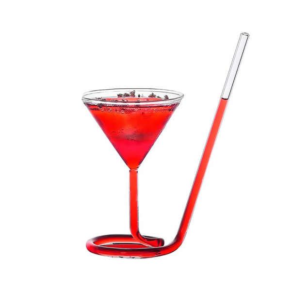 Spiral Straw Cocktail Glass