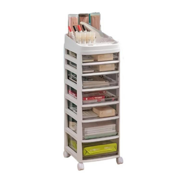 Cosmetic Organizer Cart with Handle and Lockable Wheels