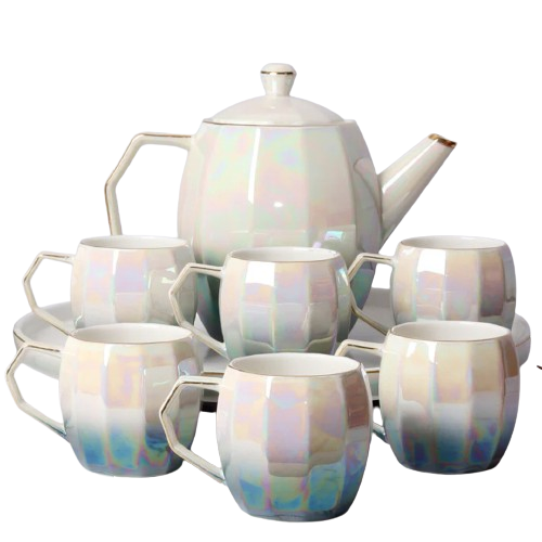 Holographic Tea Set With Kettle & Revolving Tray