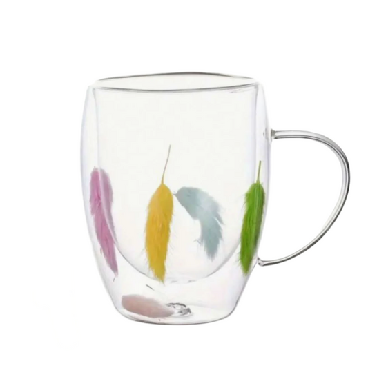 Borosilicate Colorful Double Wall Glass Mug