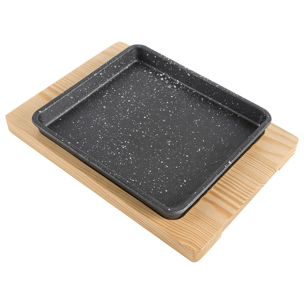 Steak Sizzle Griddle Plate With Wood