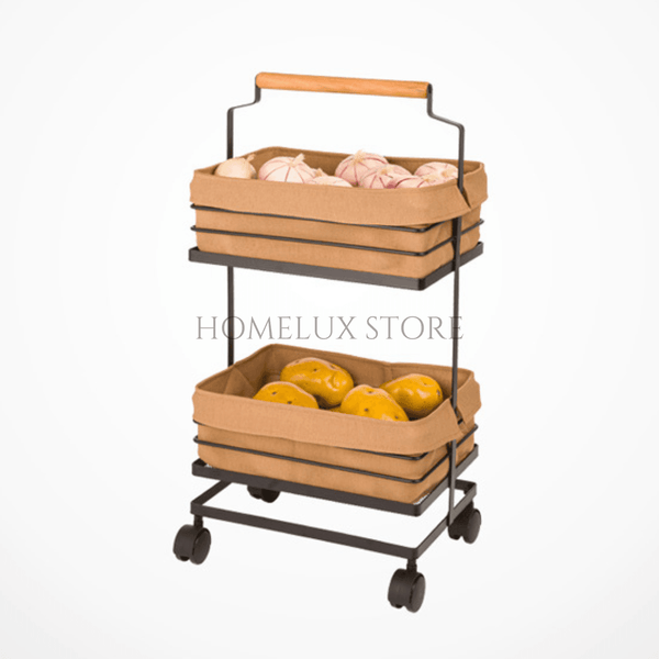 Vegetable Metal Rack With Wooden Handle