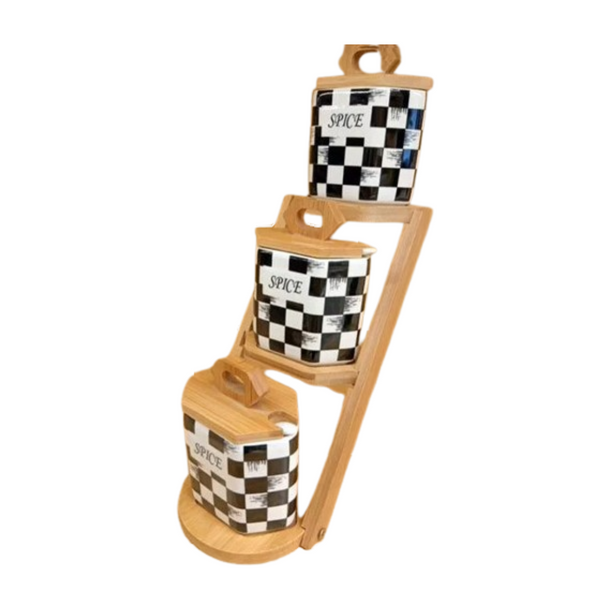 Checkered Chess Design Ladder Spice Set