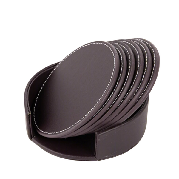 Leather Coasters (6 Pcs Set)