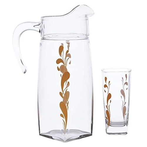 Luminarc Glass Flame Sparkle Gold Water Set