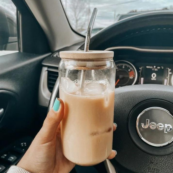 Modern Mason Jar With Clear Straw