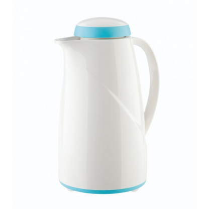 Helios Thermos Flask 1.0 Litre White/ Aqua