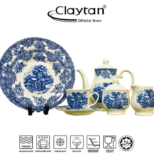 CLAYTAN Water Wheel 24 Pcs Tea Set