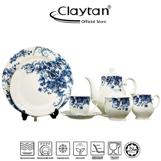 CLAYTAN Gorgeous Navy Blue 24 Pcs Tea Set