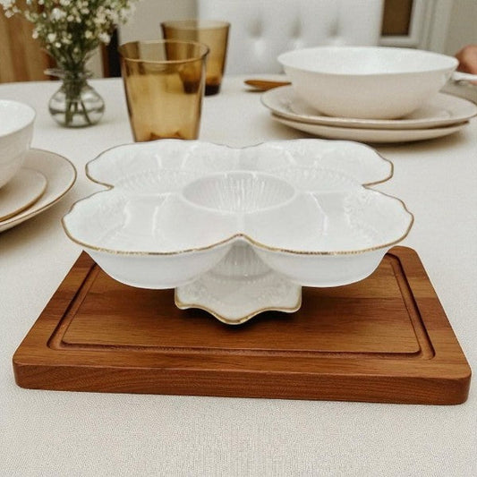 5-Snack Dish W-Base (29x29x11) 4c-VS002