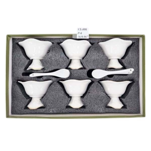 12Pcs Ice Cream Set White 6c-VS006