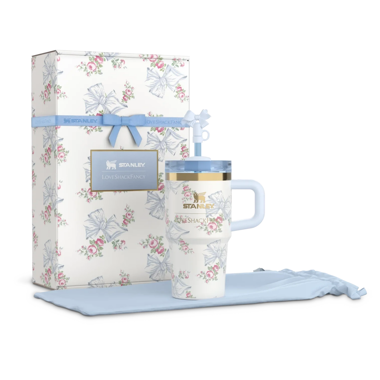 The Stanley X LoveShackFancy Holiday Quencher - 20oz - Rosa Beaux Blue