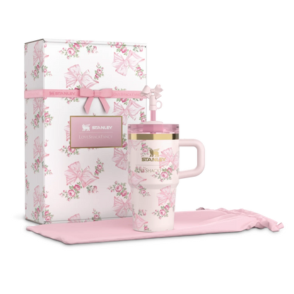 The Stanley X LoveShackFancy Holiday Quencher - 20oz - Rosa Beaux Pink