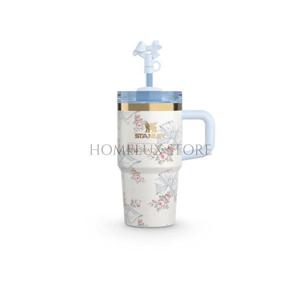 The Stanley X LoveShackFancy Holiday Quencher - 14oz - Rosa Beaux Blue