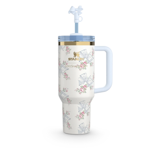 The Stanley X LoveShackFancy Holiday Quencher | 40 OZ - Rosa Beaux Blue