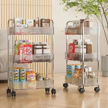 4 Tier Acrylic Kitchen And Bathroom Storage Trolley
