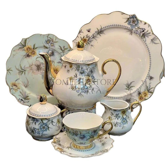 24Pcs Fine Bone China Tea Set (Floral Style)