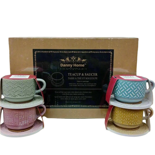 Danny Home™ 6 Pcs Colorful Cup & Saucer Set