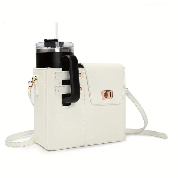 Leather Crossbody Bag With Stanley Cup Holder