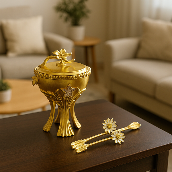 Luxury Gold-Plated Metal Bakhoor/Incense Burner