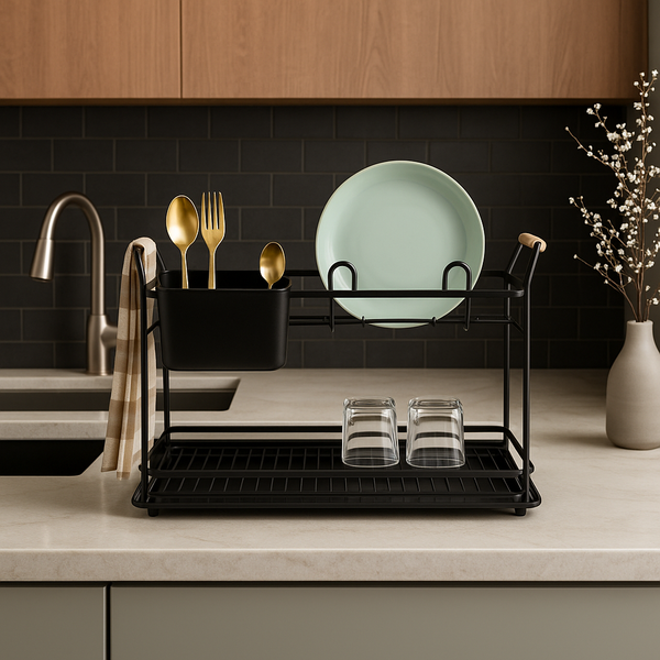 Limon Dish Rack with Wooden Handle 2-Floor