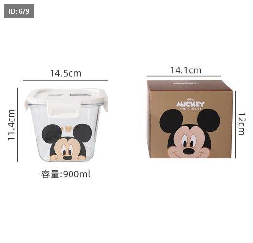 DISNEY Mickey & Friends Airtight Glass Food Storage Box - 900ml