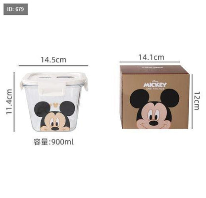 DISNEY Mickey & Friends Airtight Glass Food Storage Box - 900ml