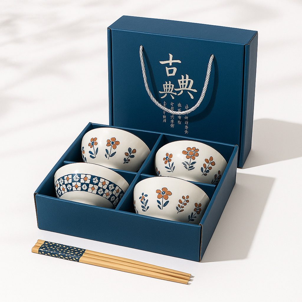 Japanese Heritage Ceramic Bowls - Set of 4
