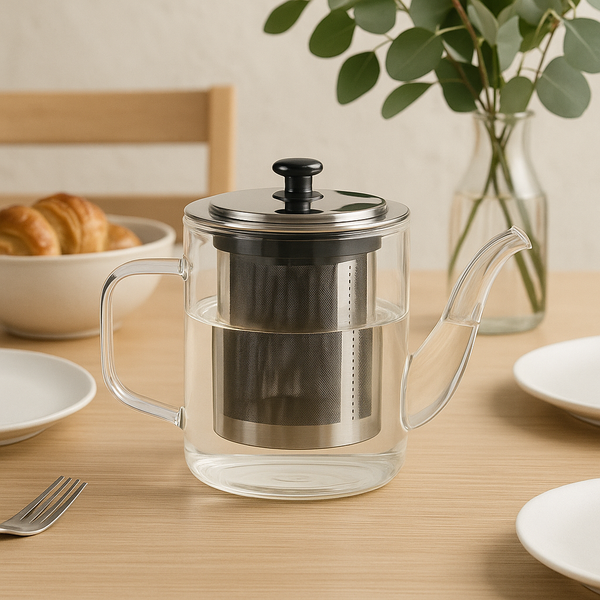 Contemporary Heat-Resistant Glass Teapot 600ml