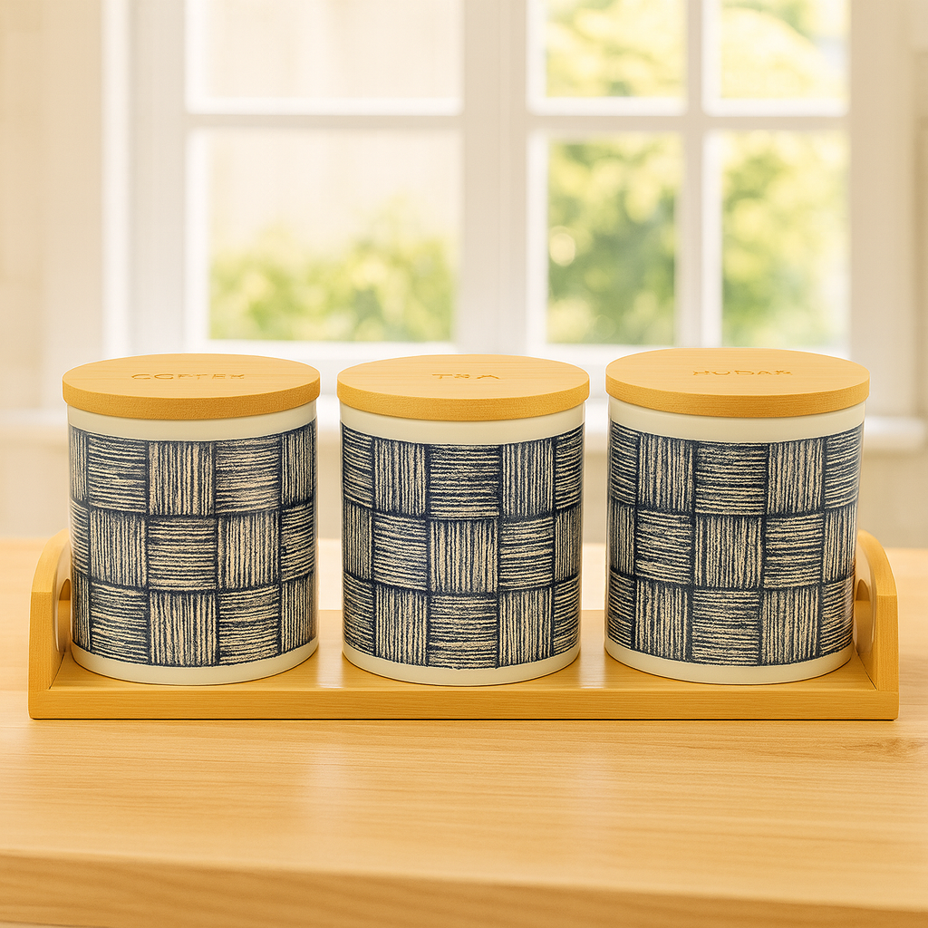 Blue Pattern Ceramic Jar Set – HomeLux