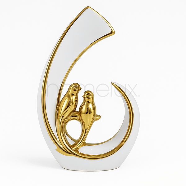 Golden Lovebirds Sculpture