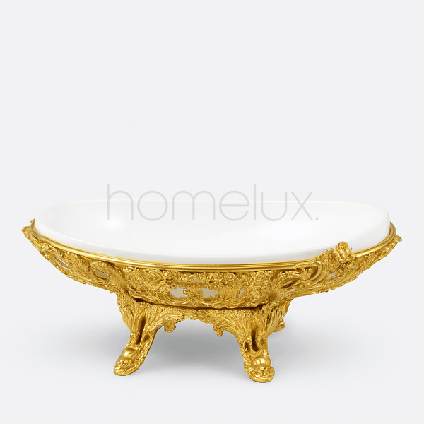 Golden Oval Plate Stand