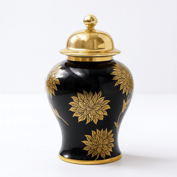 Golden Bloom Ginger Jar