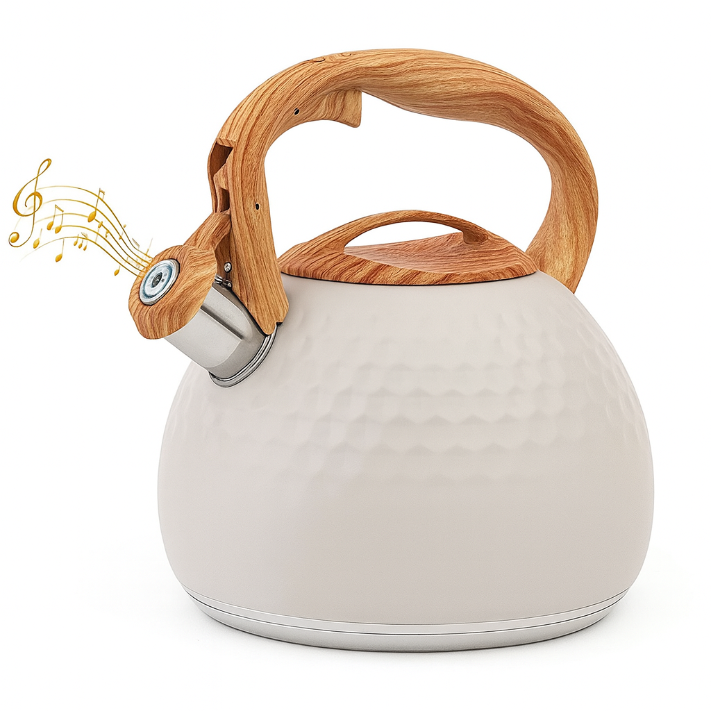 HausRoland White Textured Whistling Kettle – HomeLux