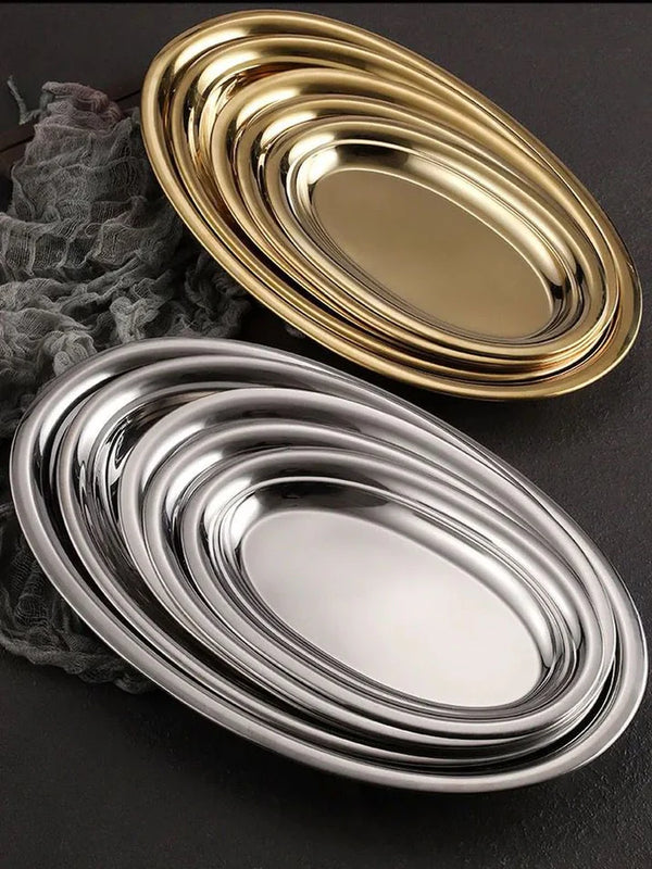 Luxury Style Gold Oval Plate