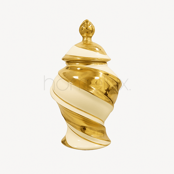 Luxury Spiral Ceramic Candy Jar / Decorative Vase with Lid