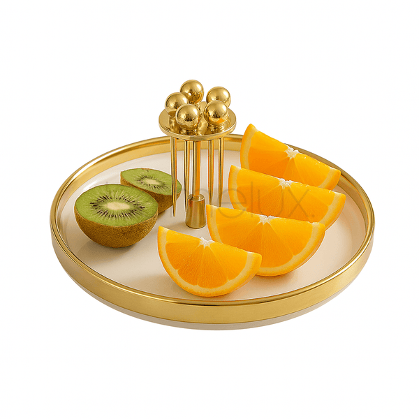 Gilded Round Serving Tray
