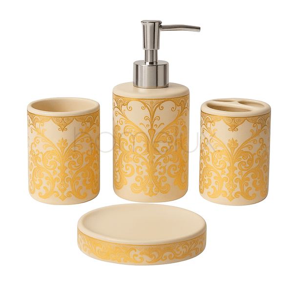 Regal Gold Filigree Butterfly 4-Piece Bath Accessory Set