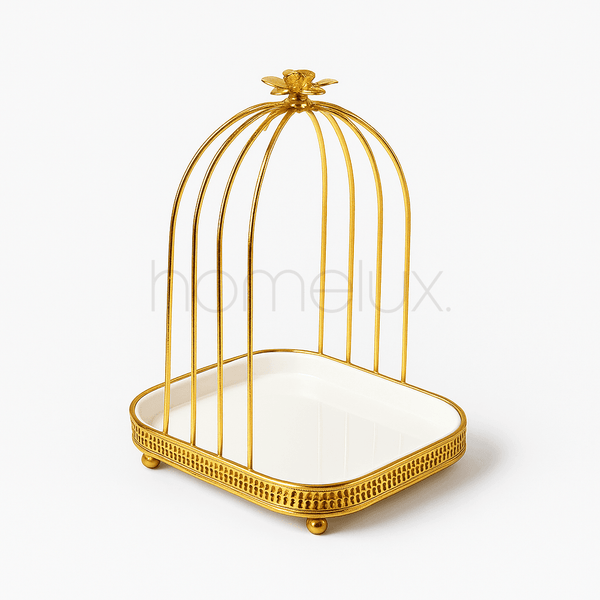 Golden Cage Square Dessert Stand