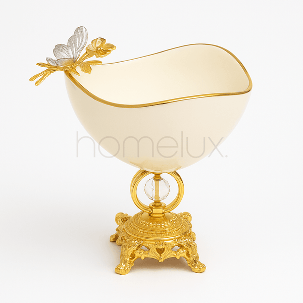 Gilded Oval Serving Bowl