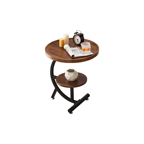 2 Tier Round Sofa Table for Living Room