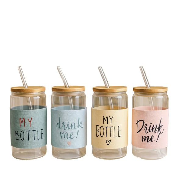 Drink Me Glass Cup – Pastel Edition (450ml)