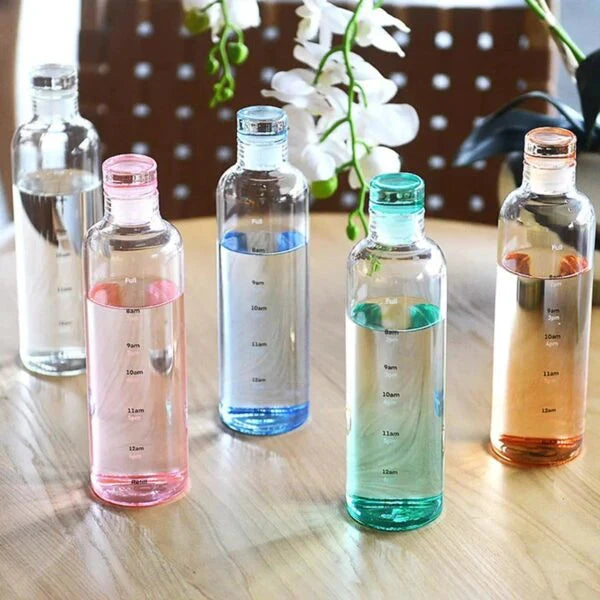 Transparent Colorful Glass Water Bottle