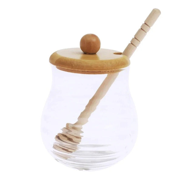 Glass Honey Jar With Bamboo Lid