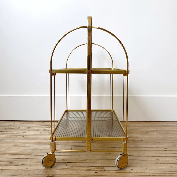 Modern Gold Folding Bar Cart Trolly